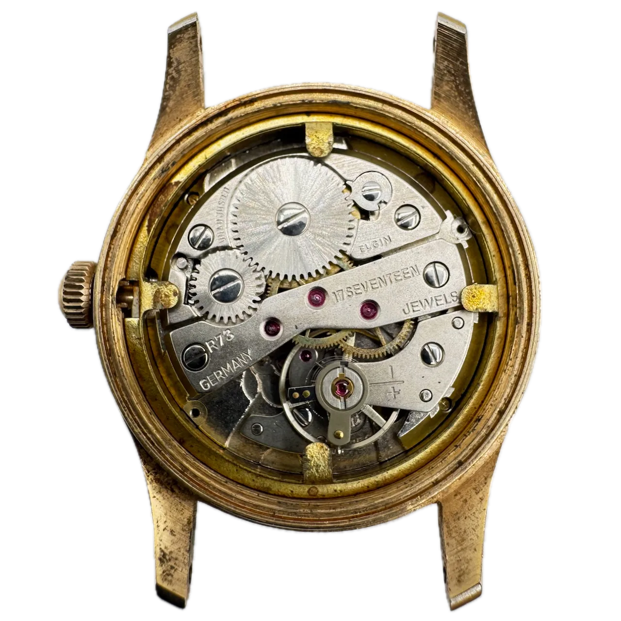 Vintage Elgin Galaxie Men's Mechanical Wristwatch R73 West GermanyGold Tone