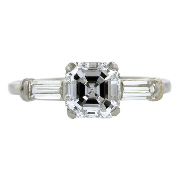 Vintage Engagement Ring, Asscher cut 1.02ct