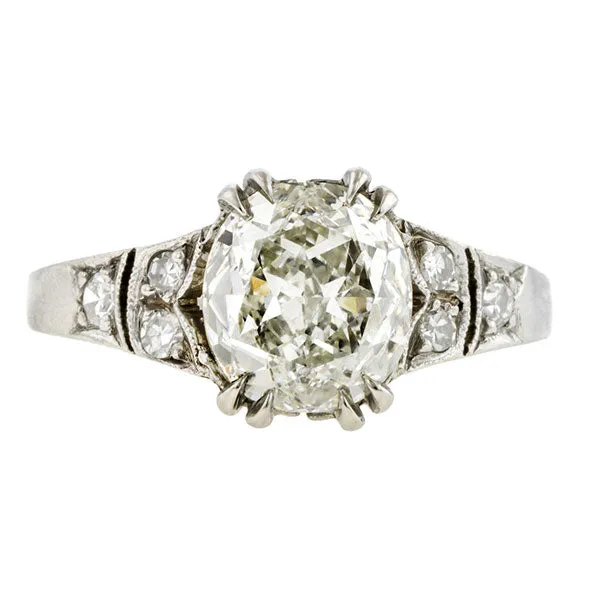 Vintage Engagement Ring, Cushion 2.05ct