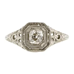 Vintage Engagement Ring, Old Mine 0.40