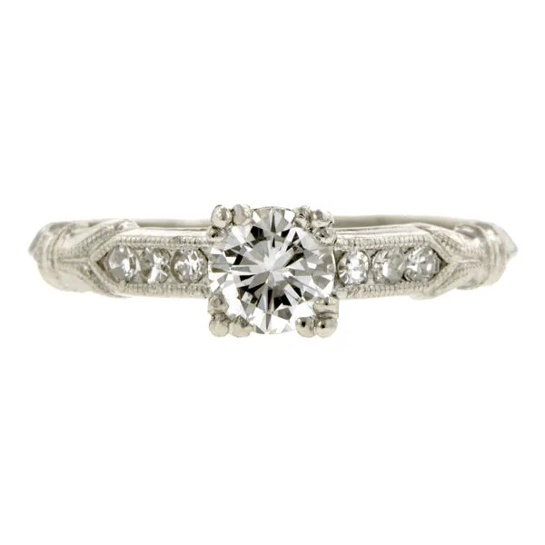 Vintage Engagement Ring, RBC 0.43ct