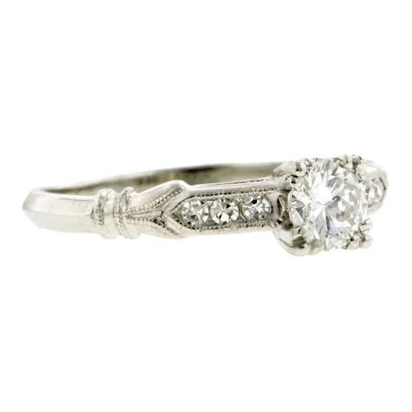 Vintage Engagement Ring, RBC 0.43ct