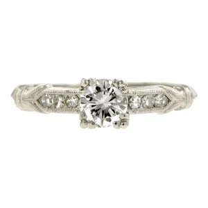 Vintage Engagement Ring, RBC 0.43ct