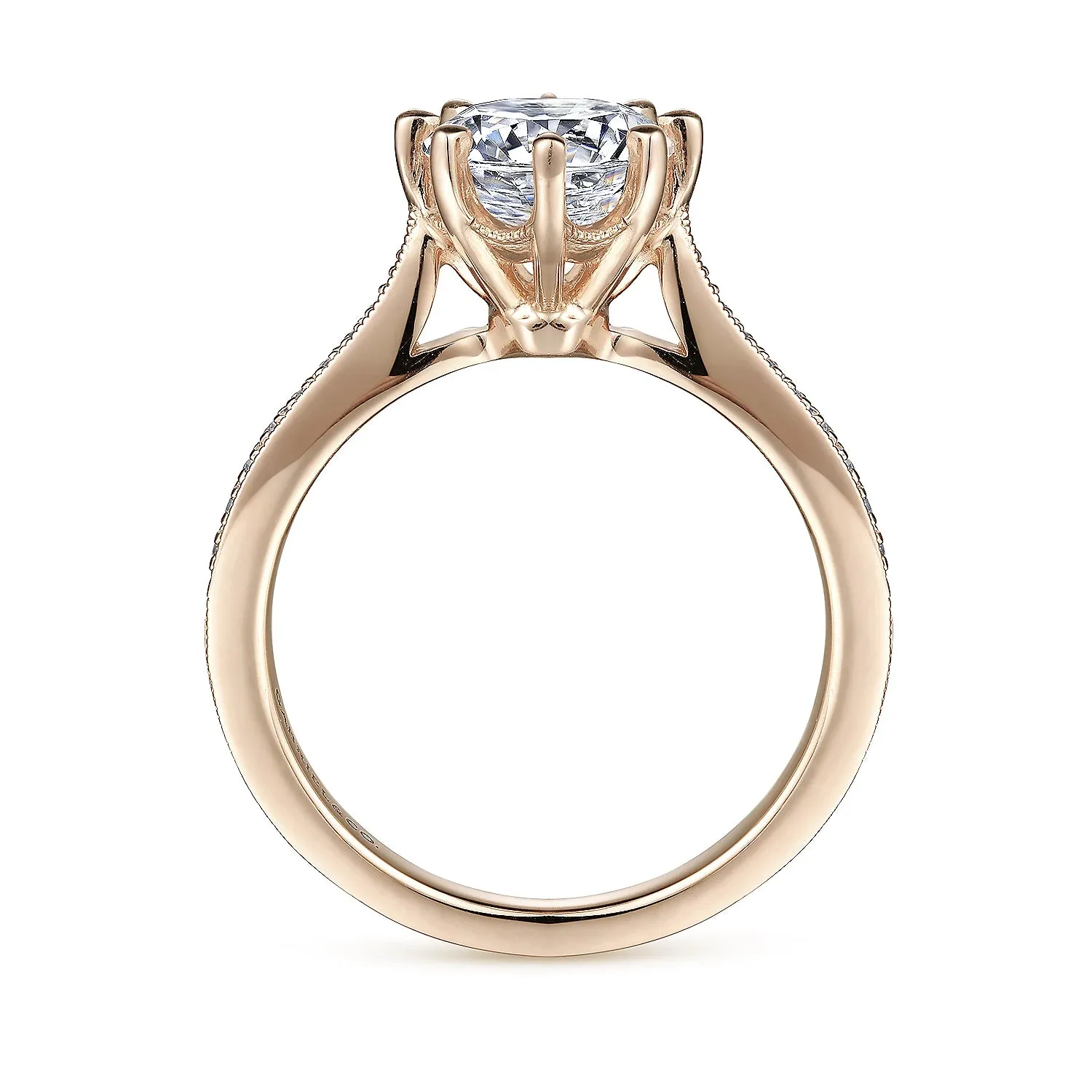 Vintage Inspired Round Diamond Engagement Ring Mounting
