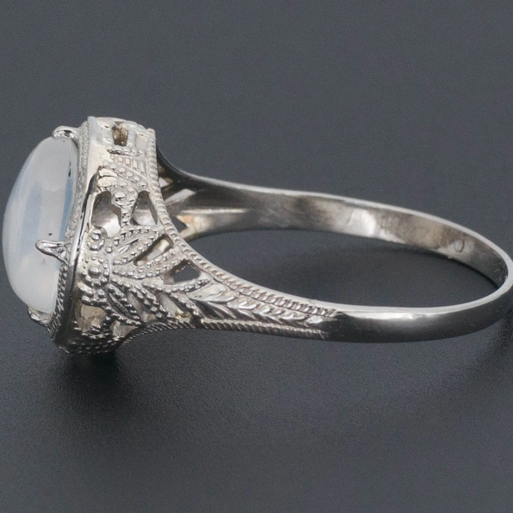 Vintage Moonstone Filigree Ring | 14k Gold Filigree Ring