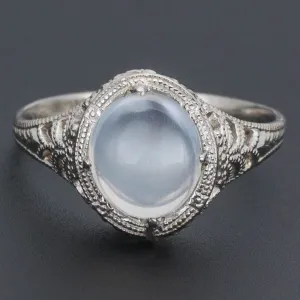Vintage Moonstone Filigree Ring | 14k Gold Filigree Ring