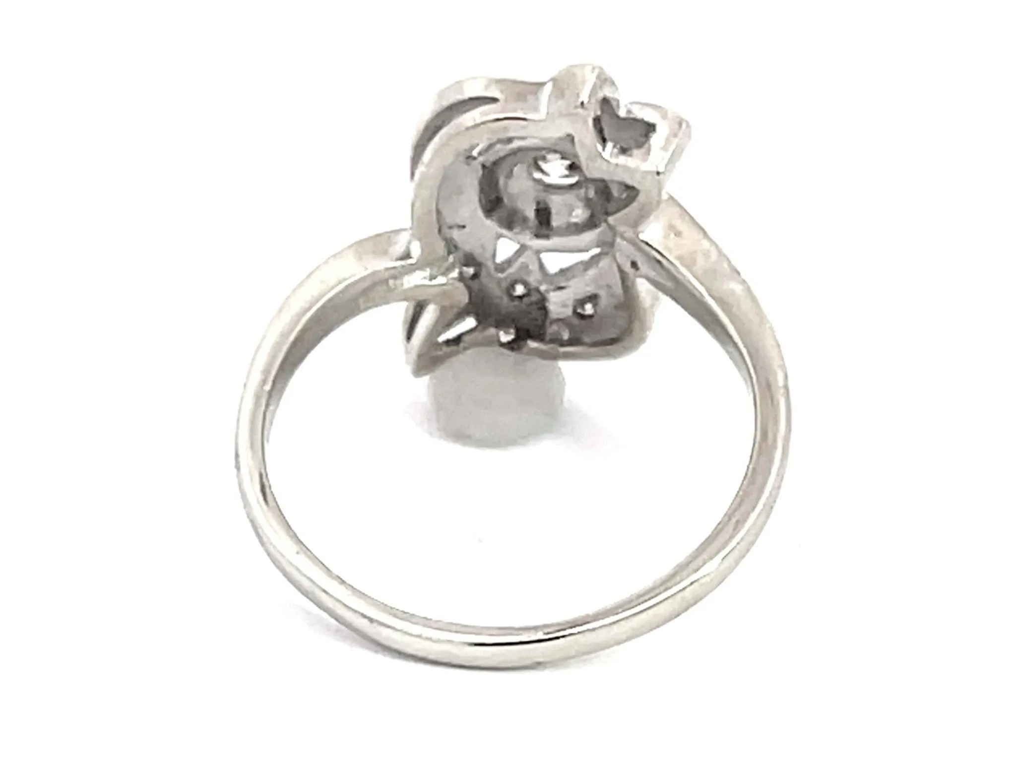 Vintage Transition Cut Diamond Ring in 14k White Gold