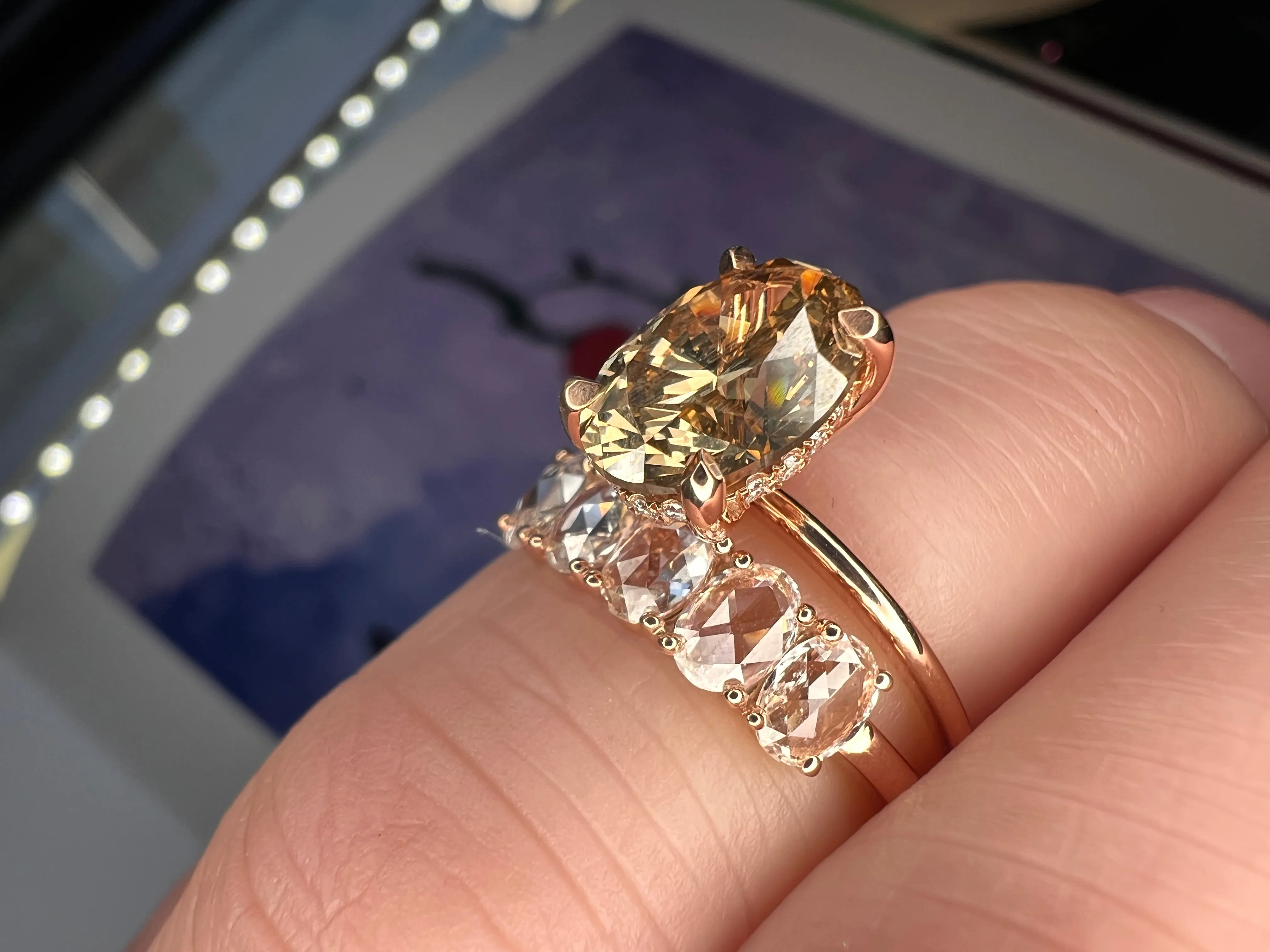 Viola Natural Rose-Cut Diamond Band
