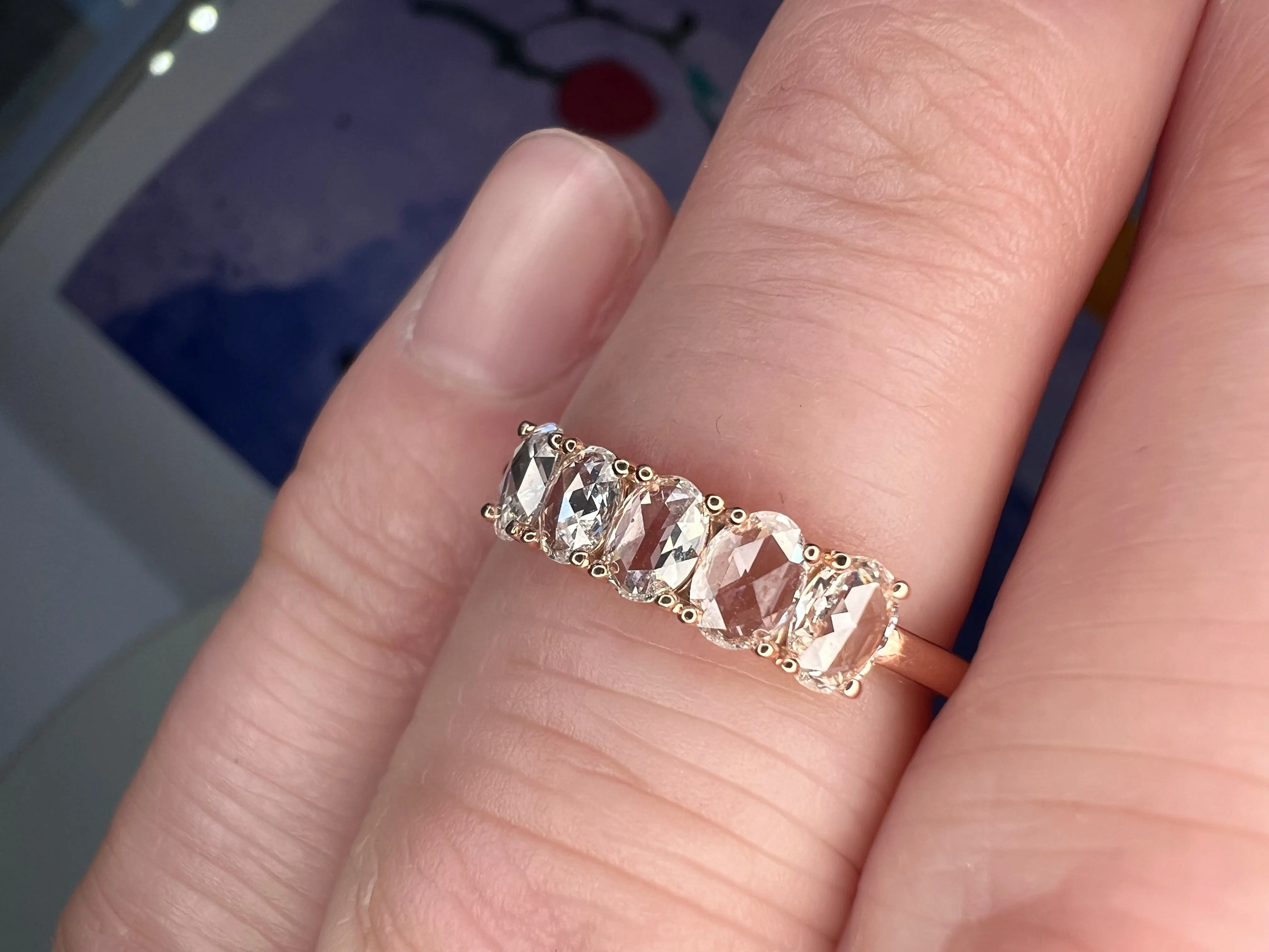 Viola Natural Rose-Cut Diamond Band