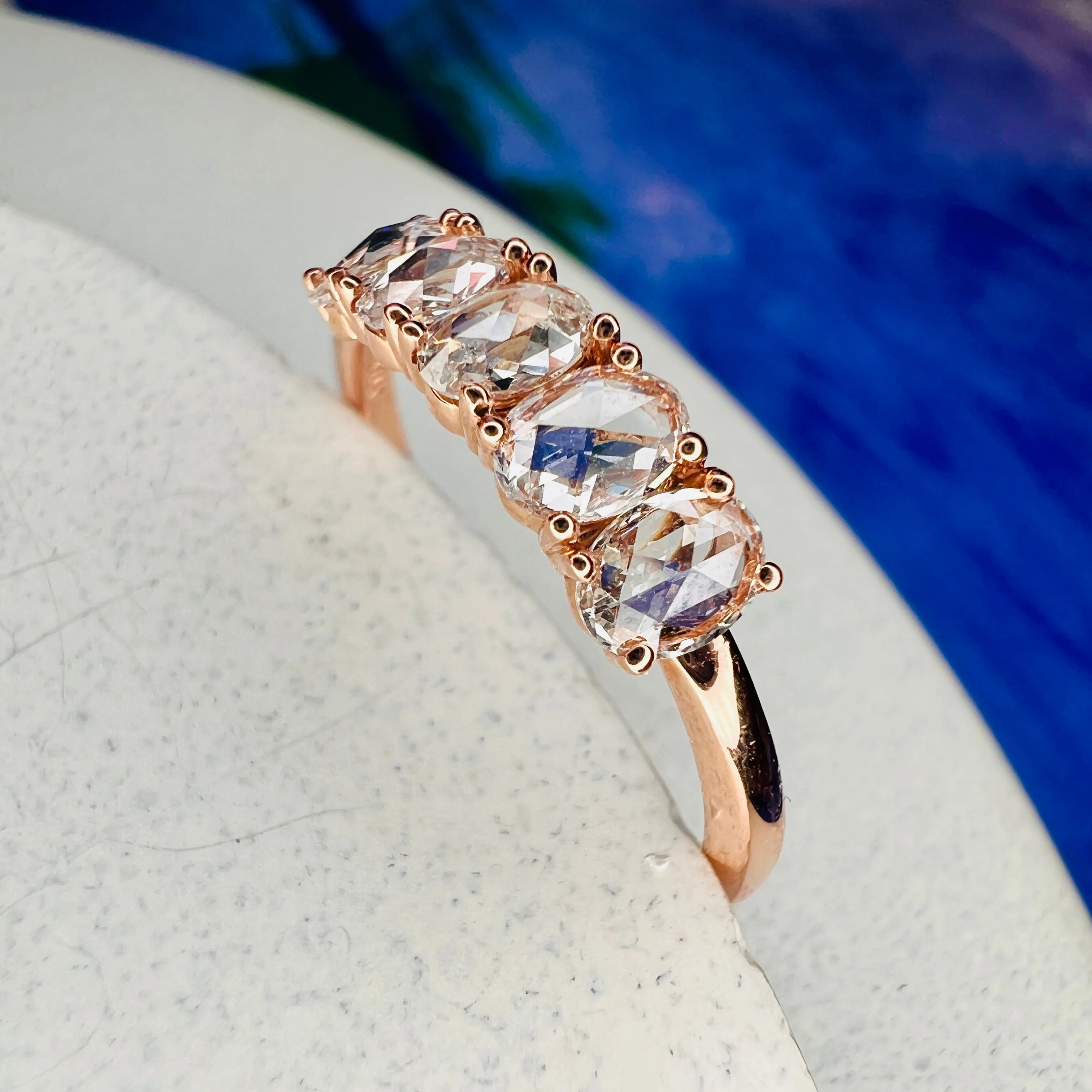 Viola Natural Rose-Cut Diamond Band