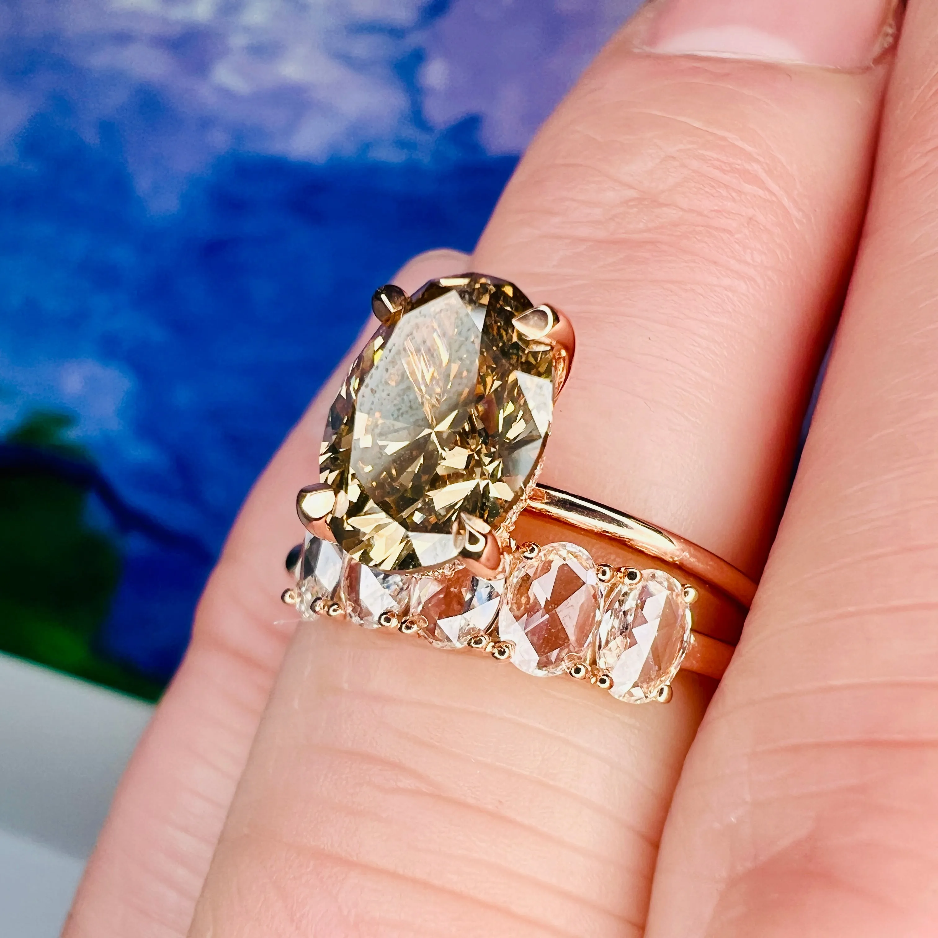 Viola Natural Rose-Cut Diamond Band