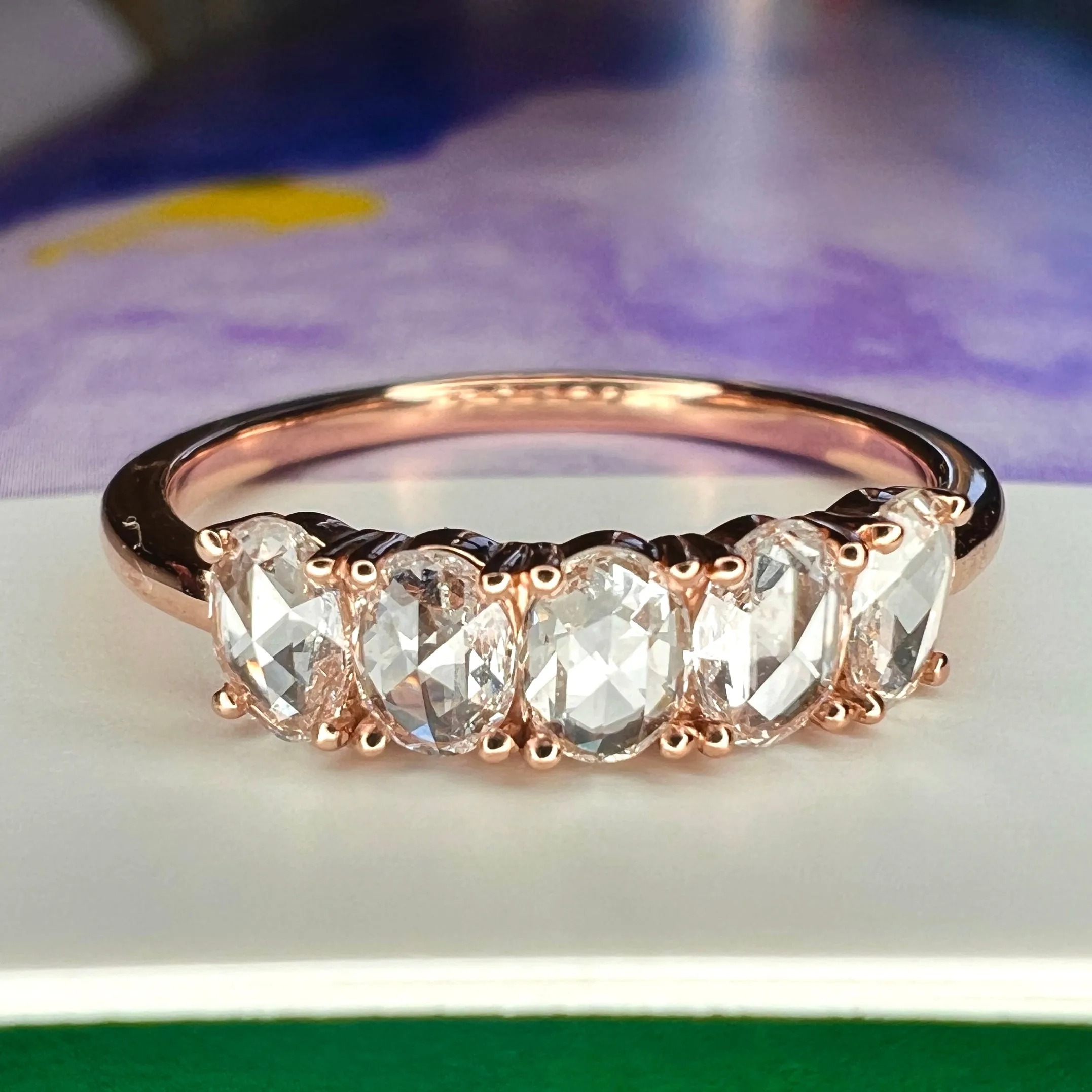 Viola Natural Rose-Cut Diamond Band