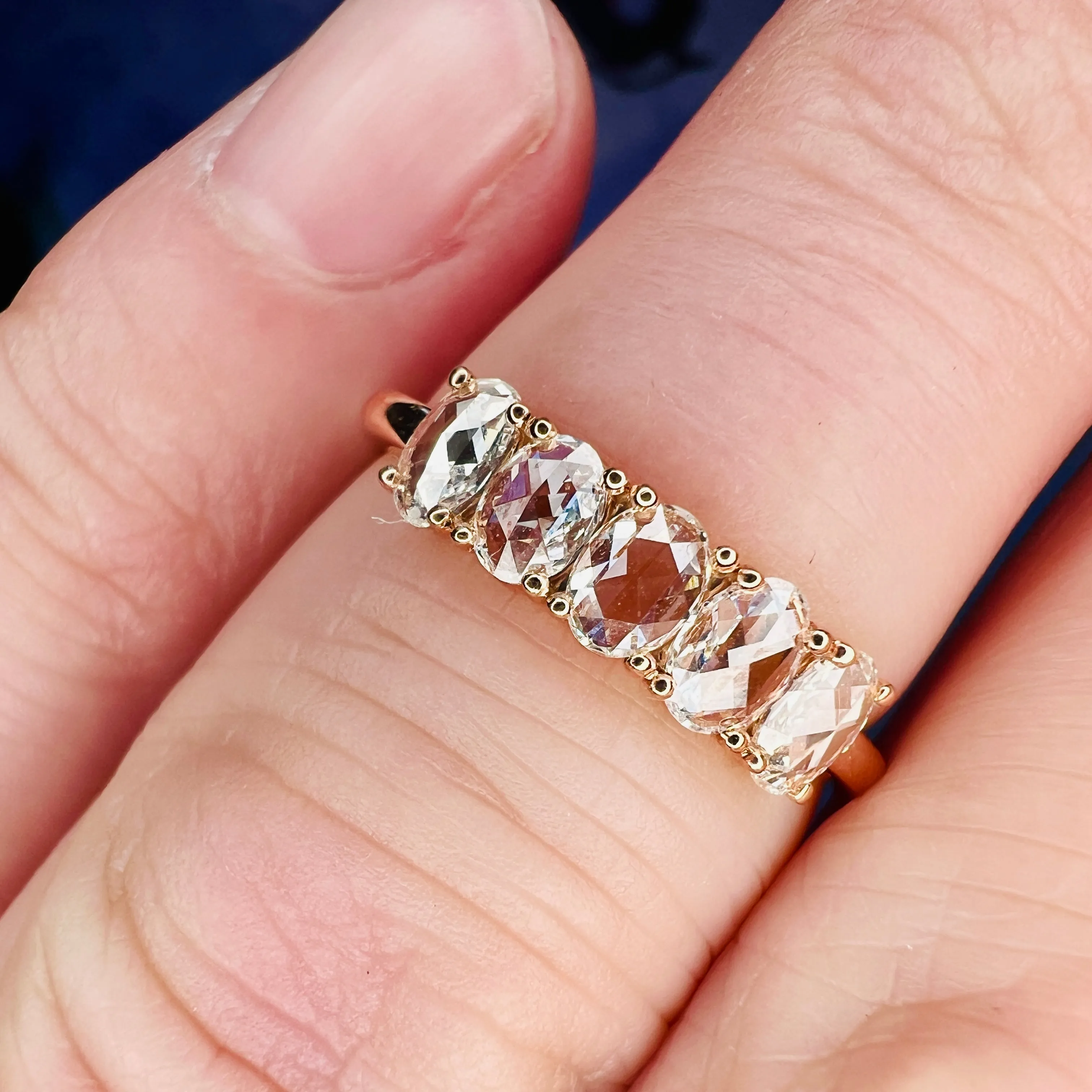 Viola Natural Rose-Cut Diamond Band