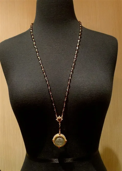 Virgins, Saints and Angels San Benito Amethyst Crystal Rosary Necklace