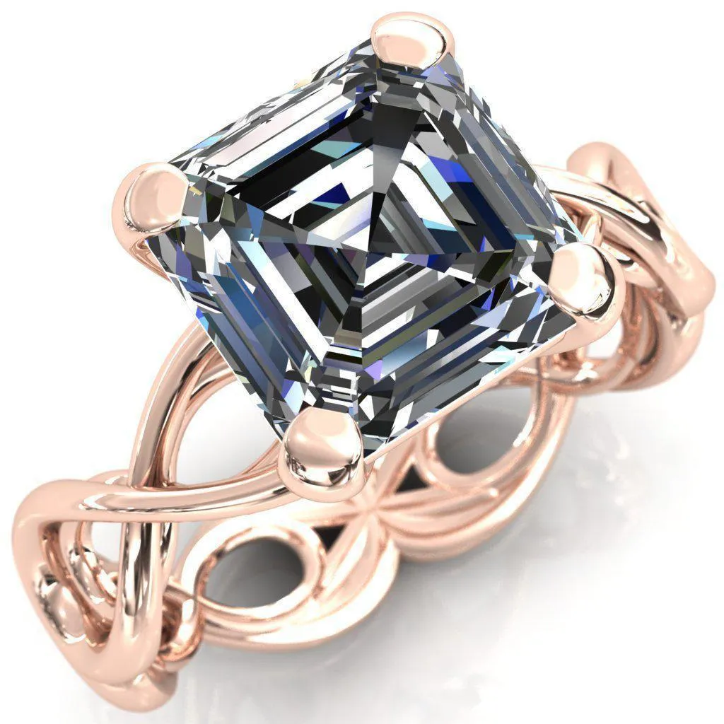 Vivien Asscher Moissanite 4 Prong Ring