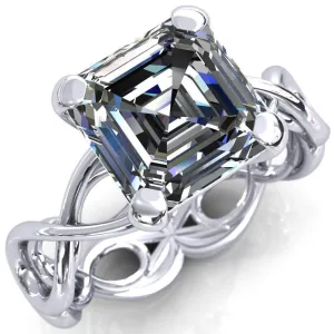 Vivien Asscher Moissanite 4 Prong Ring