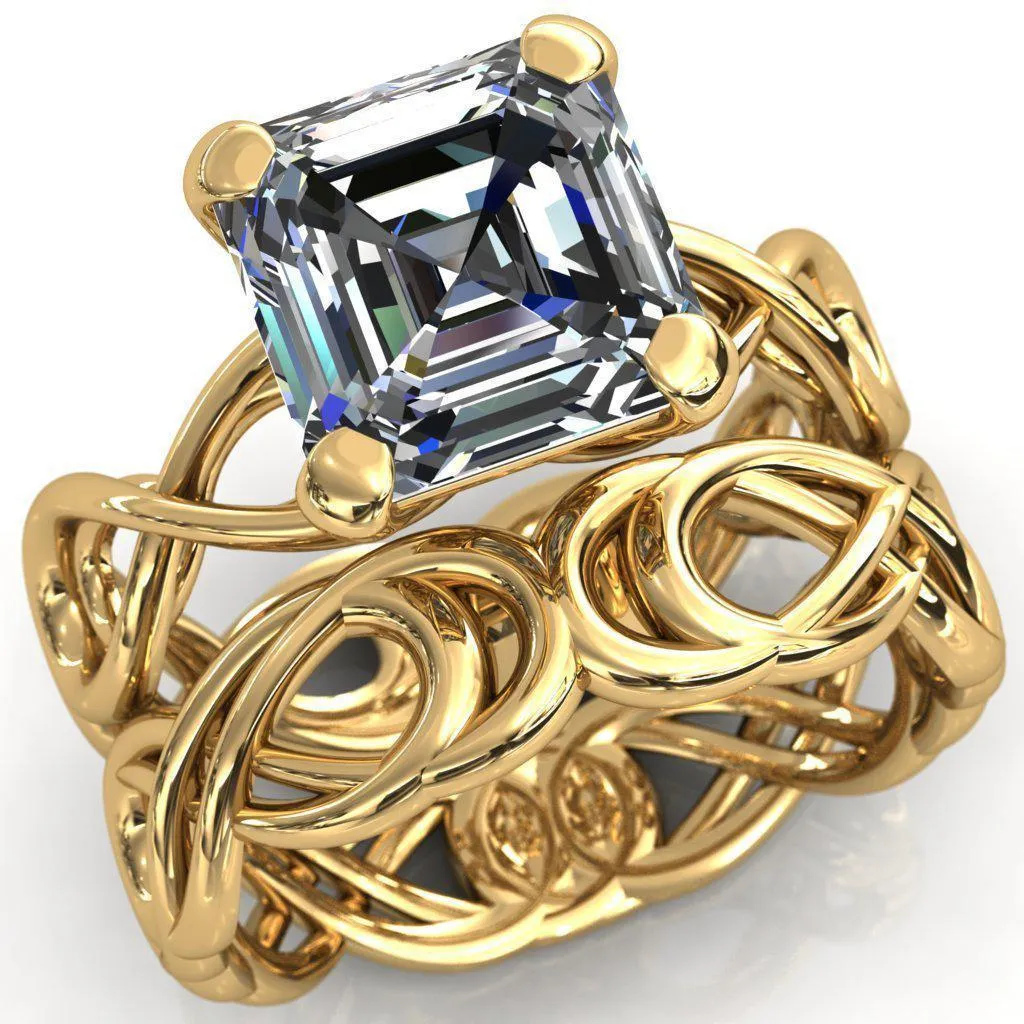 Vivien Asscher Moissanite 4 Prong Ring