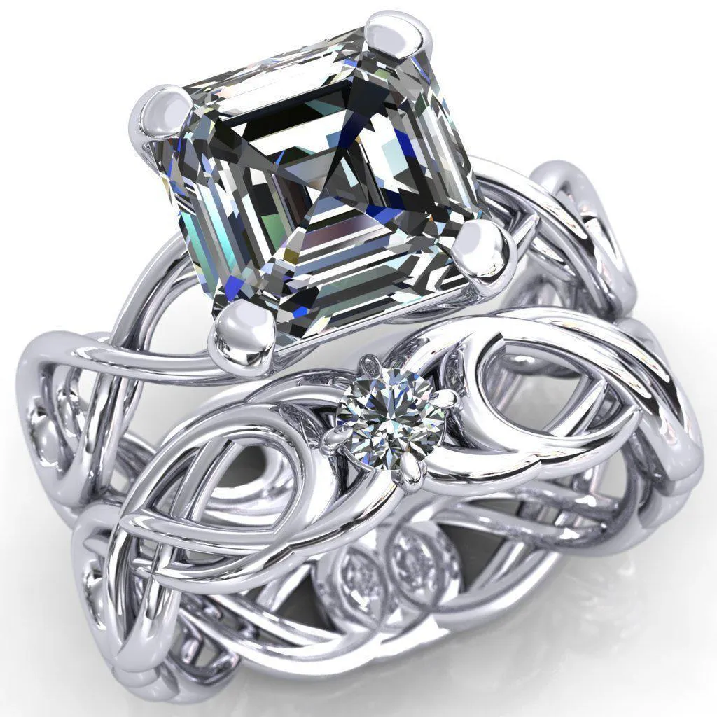 Vivien Asscher Moissanite 4 Prong Ring