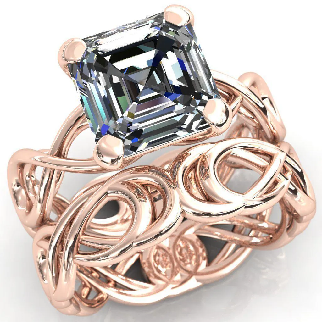 Vivien Asscher Moissanite 4 Prong Ring