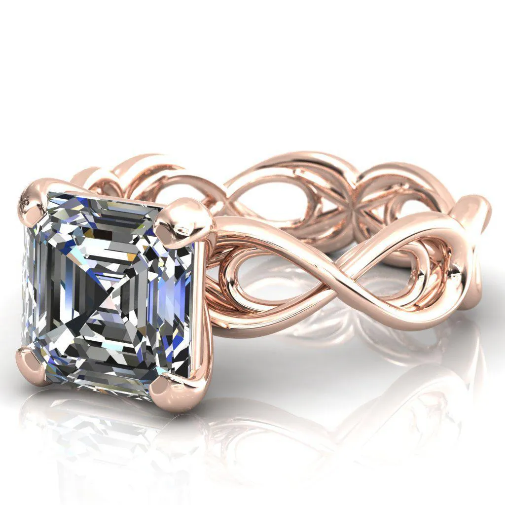 Vivien Asscher Moissanite 4 Prong Ring