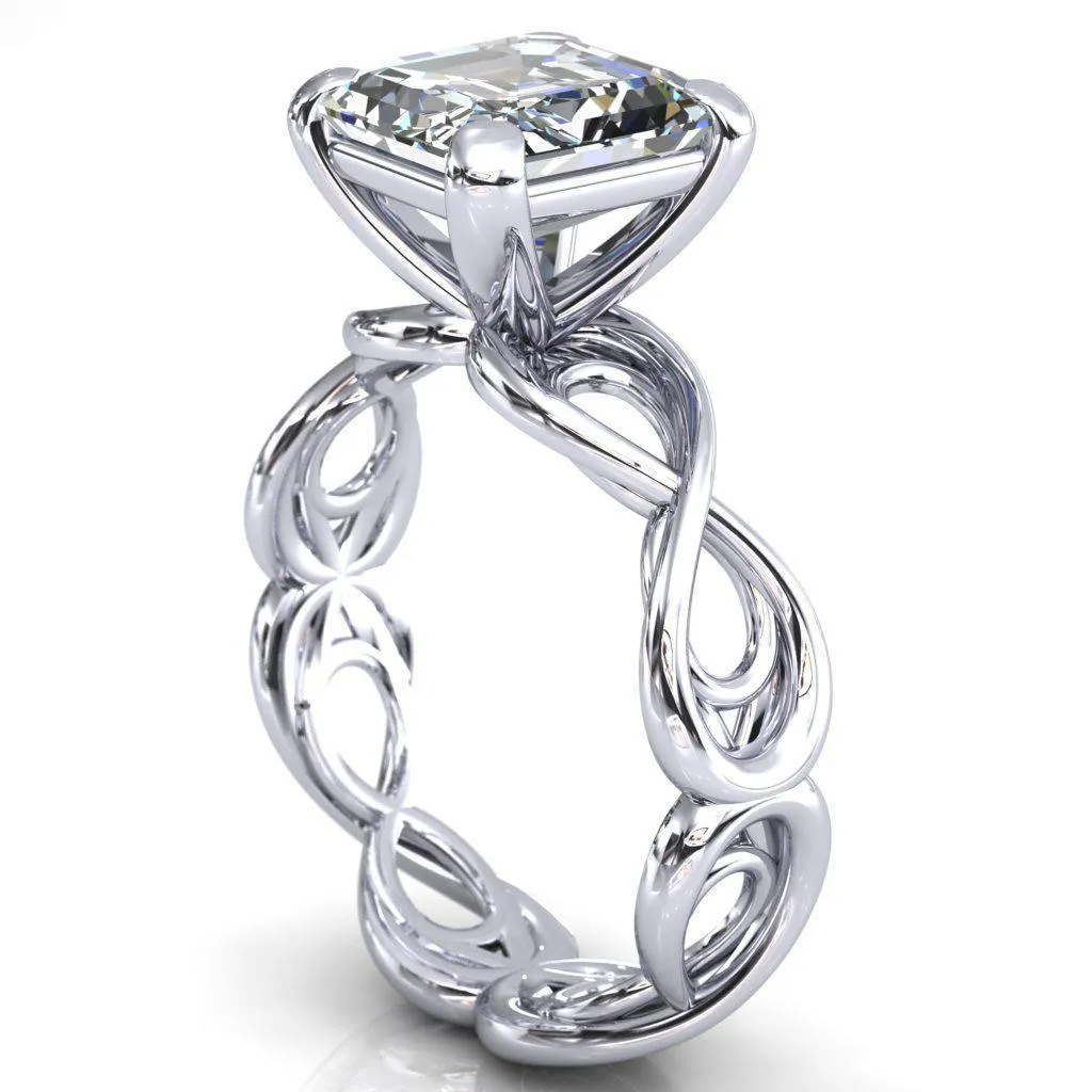 Vivien Asscher Moissanite 4 Prong Ring