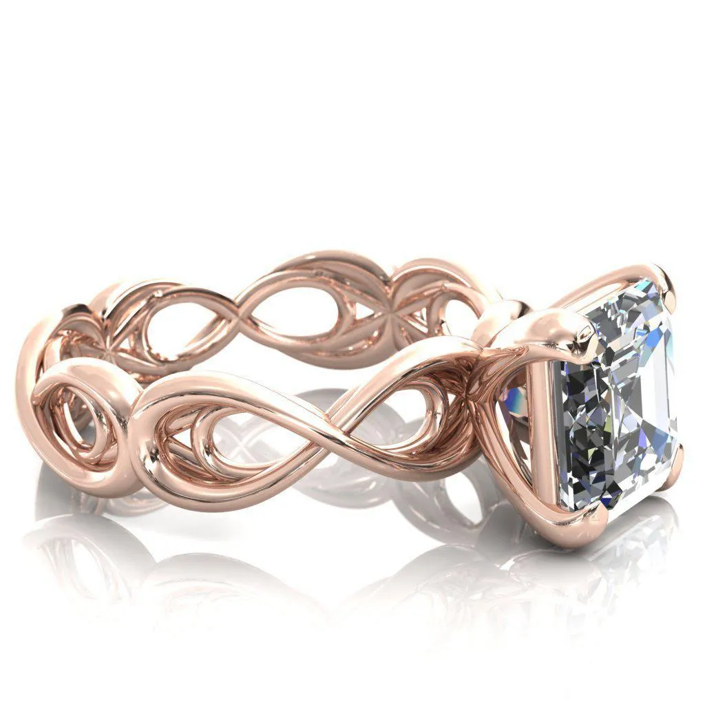 Vivien Asscher Moissanite 4 Prong Ring