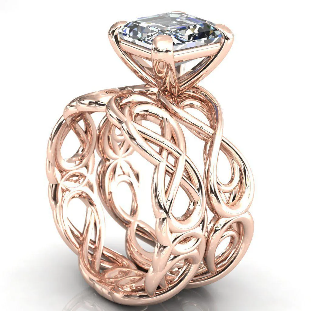 Vivien Asscher Moissanite 4 Prong Ring