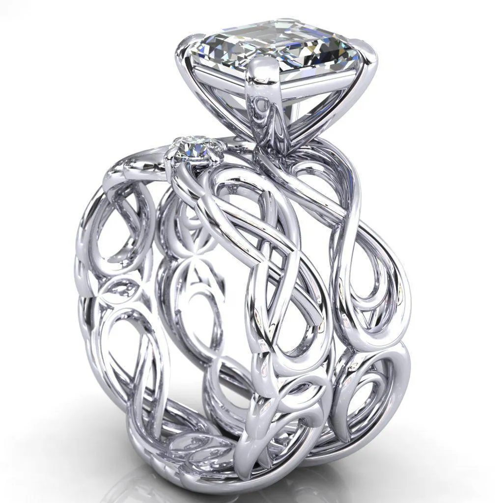 Vivien Asscher Moissanite 4 Prong Ring