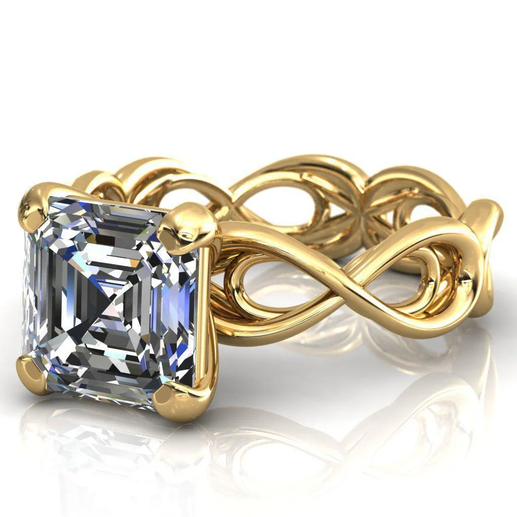 Vivien Asscher Moissanite 4 Prong Ring