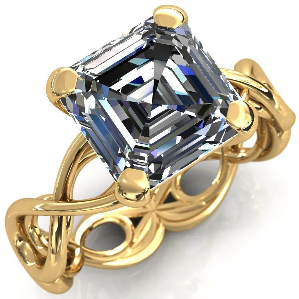 Vivien Asscher Moissanite 4 Prong Ring