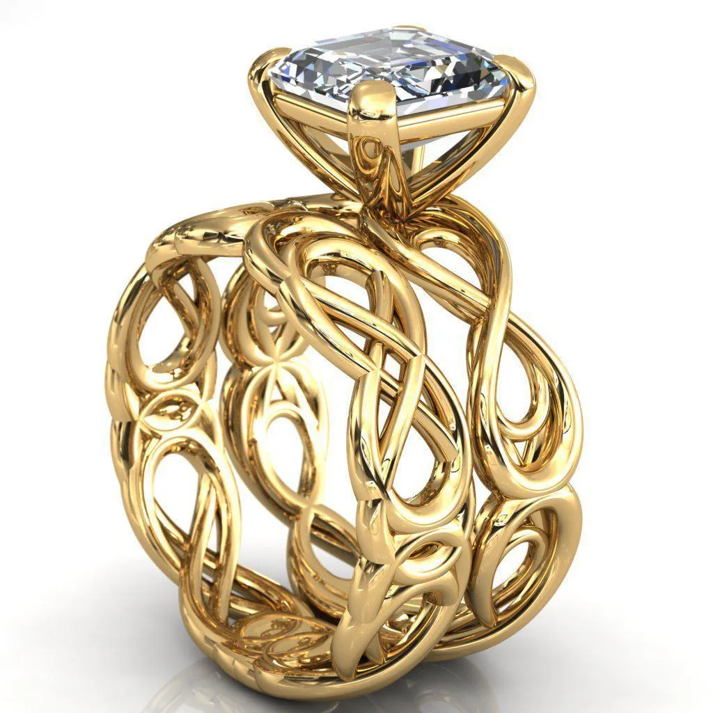Vivien Asscher Moissanite 4 Prong Ring