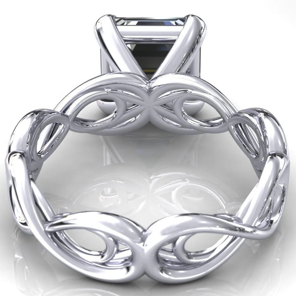 Vivien Asscher Moissanite 4 Prong Ring