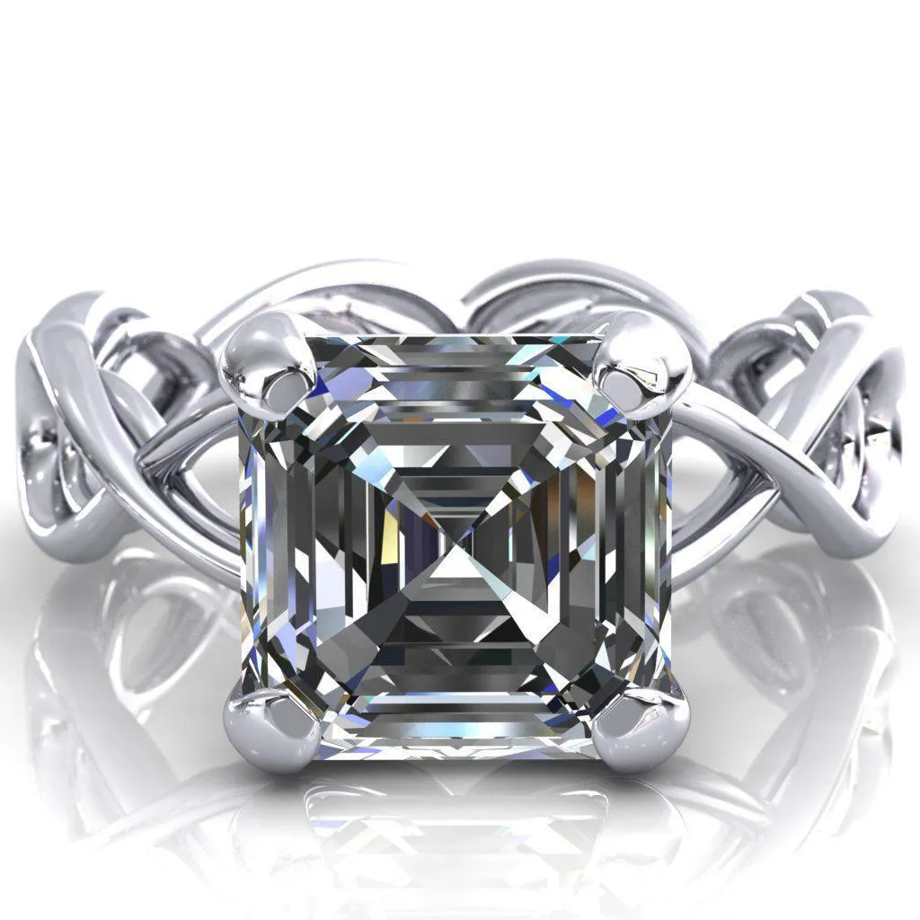 Vivien Asscher Moissanite 4 Prong Ring