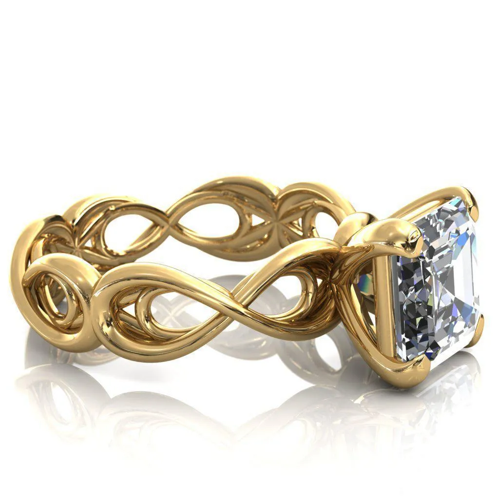 Vivien Asscher Moissanite 4 Prong Ring