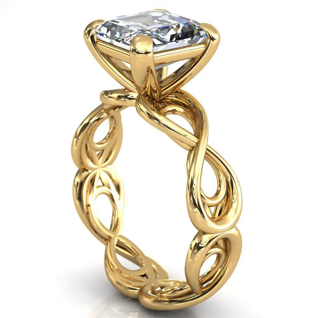 Vivien Asscher Moissanite 4 Prong Ring