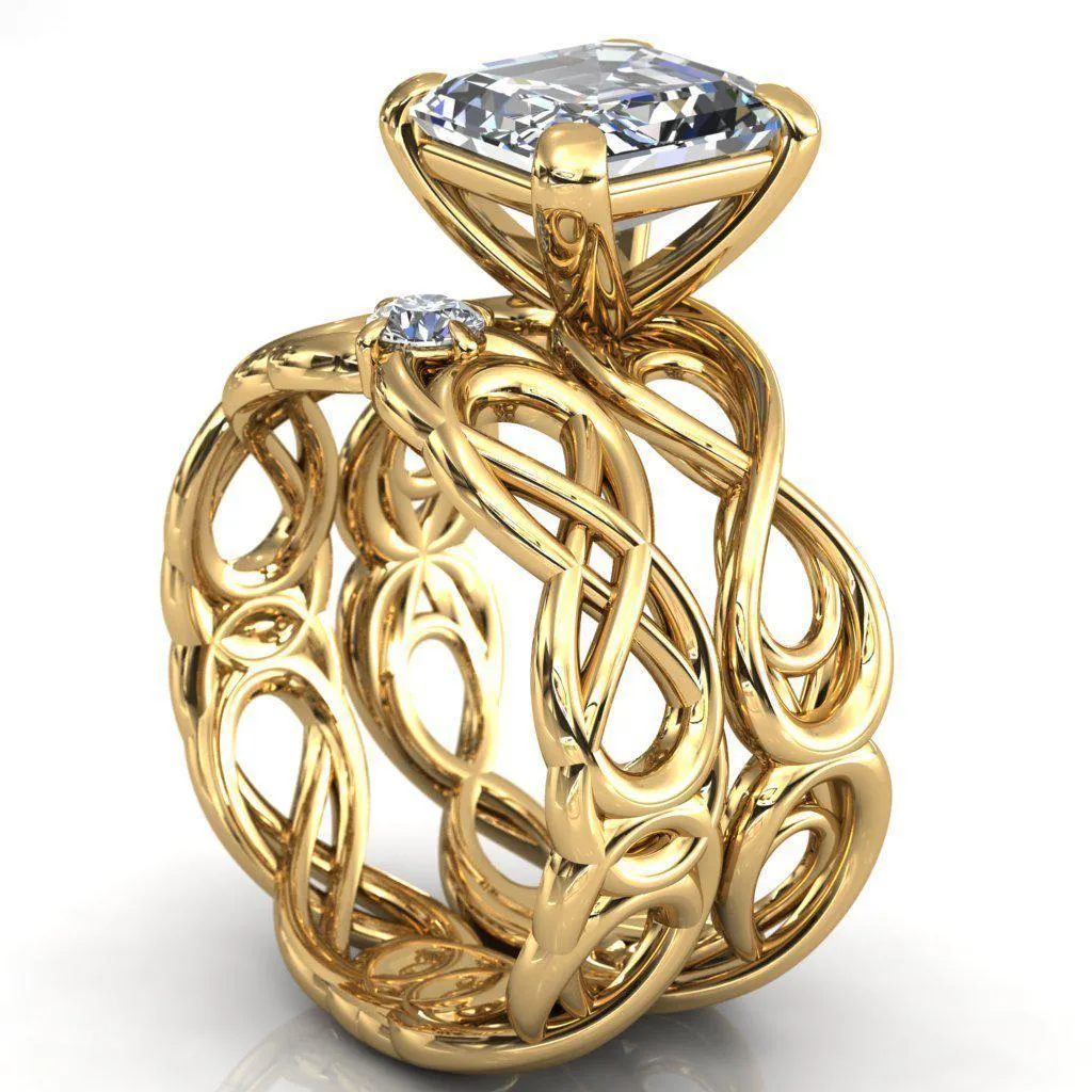 Vivien Asscher Moissanite 4 Prong Ring