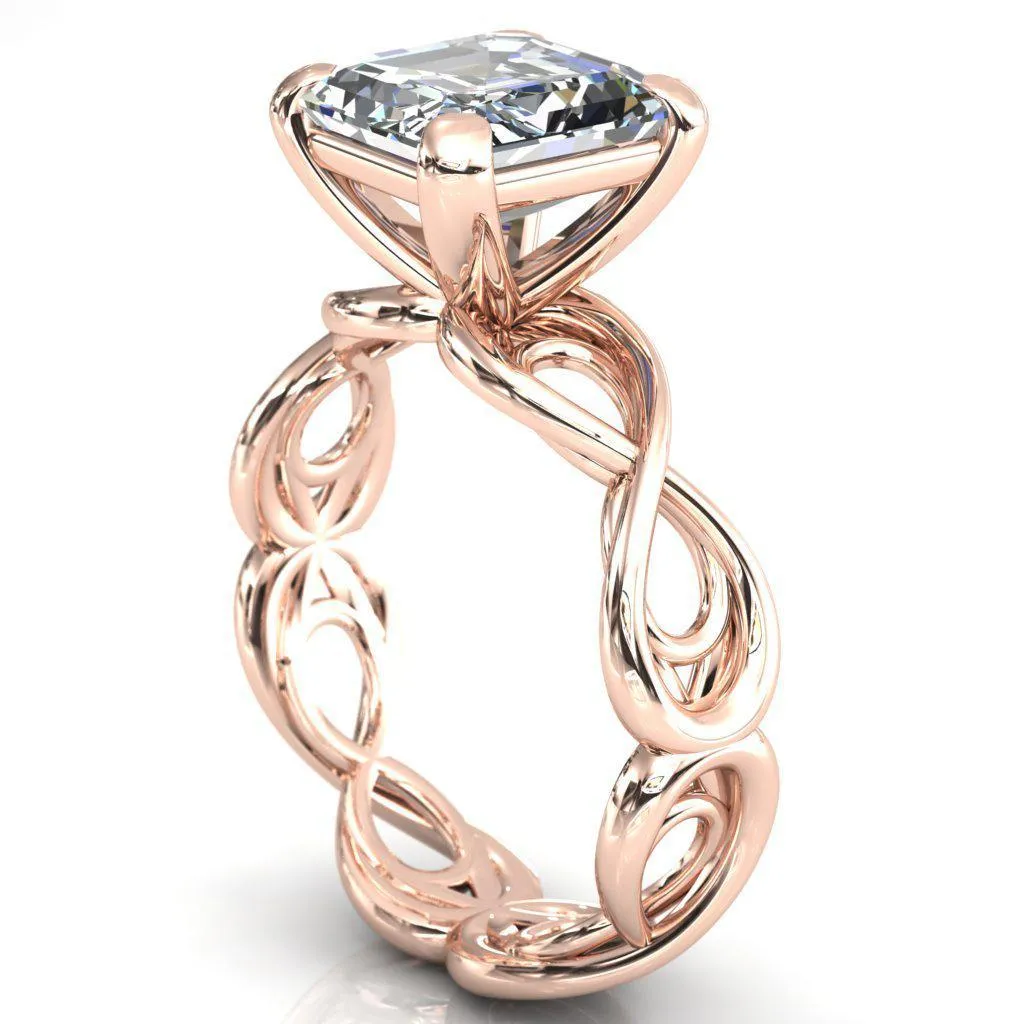 Vivien Asscher Moissanite 4 Prong Ring
