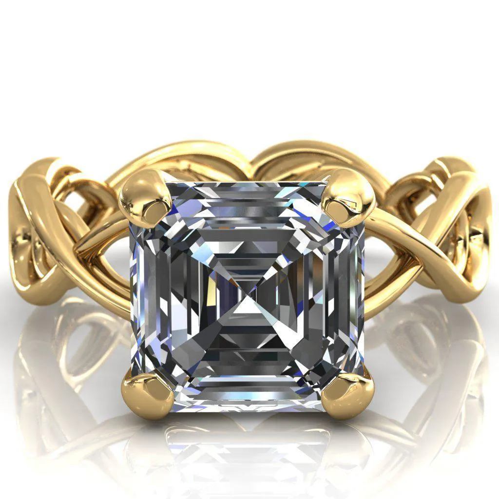 Vivien Asscher Moissanite 4 Prong Ring
