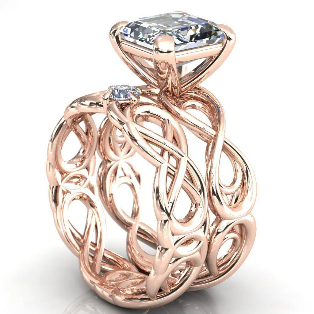 Vivien Asscher Moissanite 4 Prong Ring