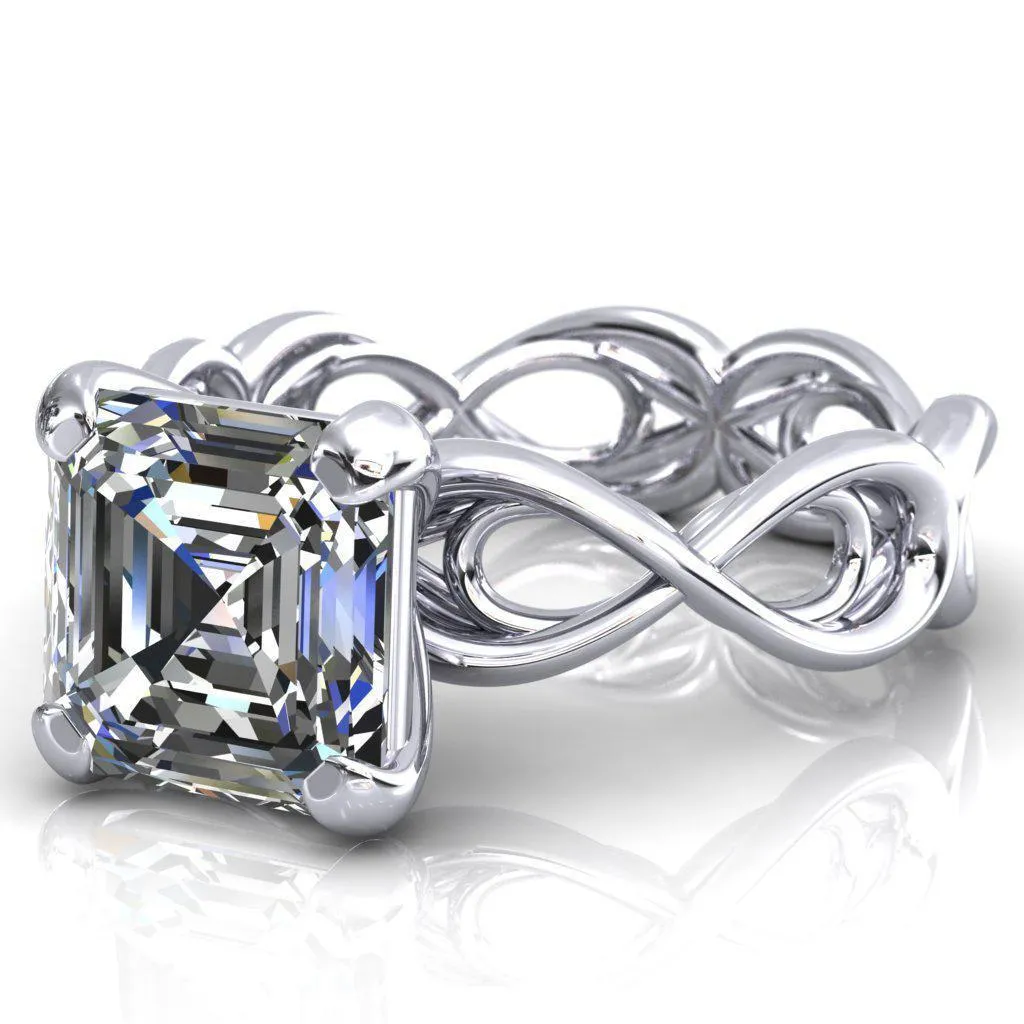 Vivien Asscher Moissanite 4 Prong Ring