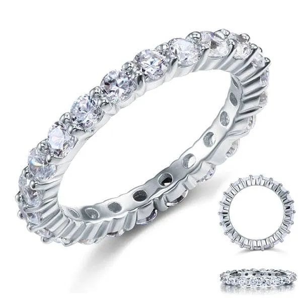 Wedding Band Eternity Stacking Ring Jewelry Round Cut