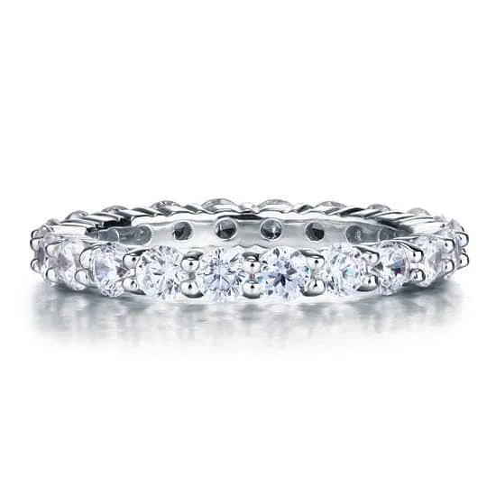 Wedding Band Eternity Stacking Ring Jewelry Round Cut