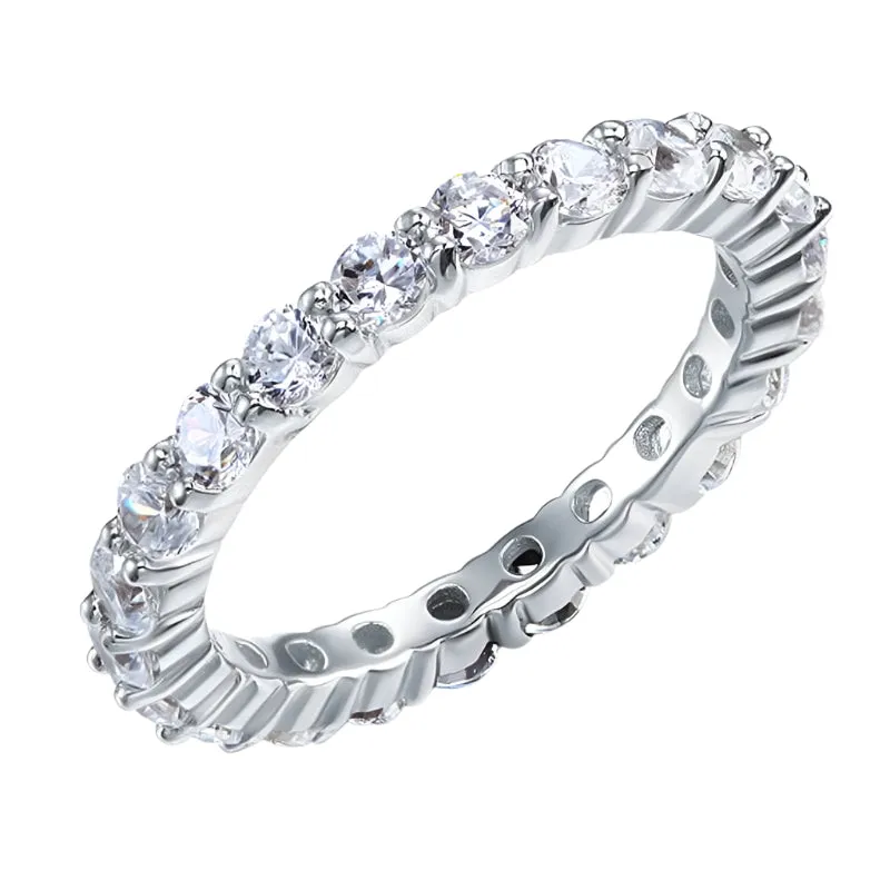 Wedding Band Eternity Stacking Ring Jewelry Round Cut