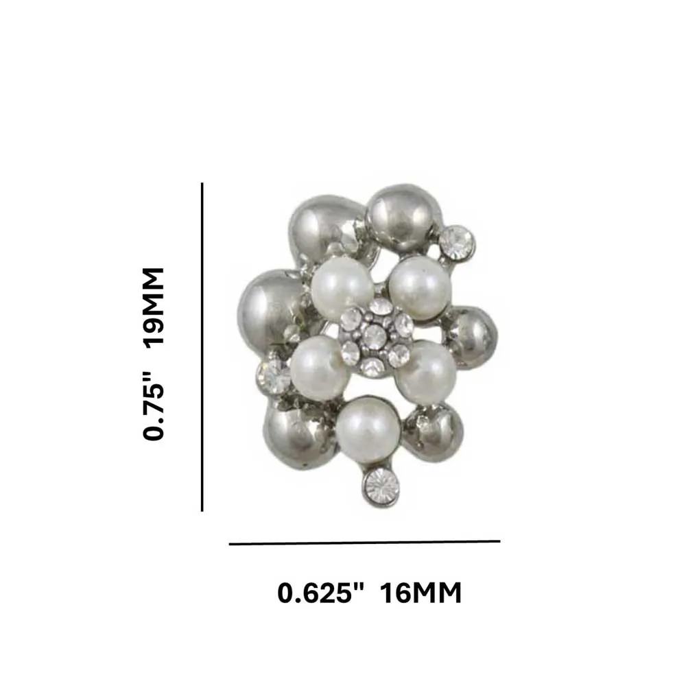 White Pearls with Silver Balls Clip On Earring - PRE120C