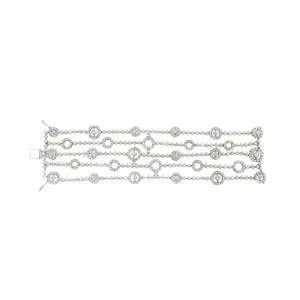 Wide Diamond Circles 5 Strands Bracelet