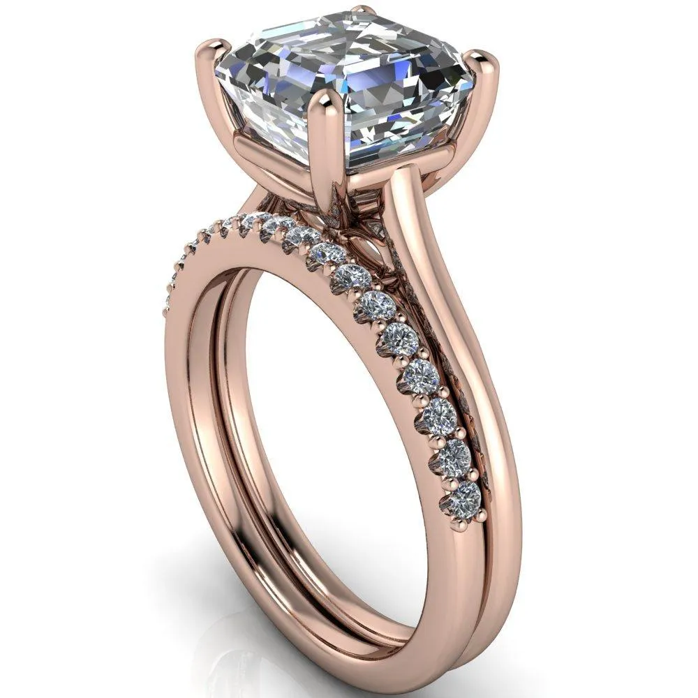 Willie Asscher Moissanite Bow Under Cathedral Engagement Ring