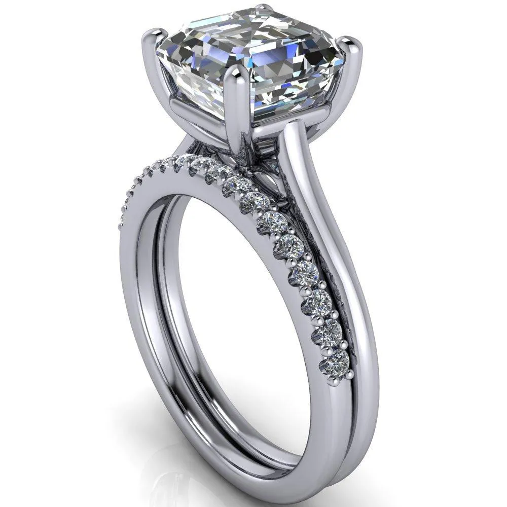 Willie Asscher Moissanite Bow Under Cathedral Engagement Ring