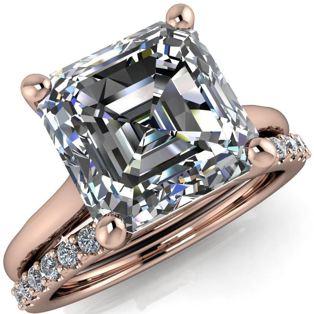Willie Asscher Moissanite Bow Under Cathedral Engagement Ring