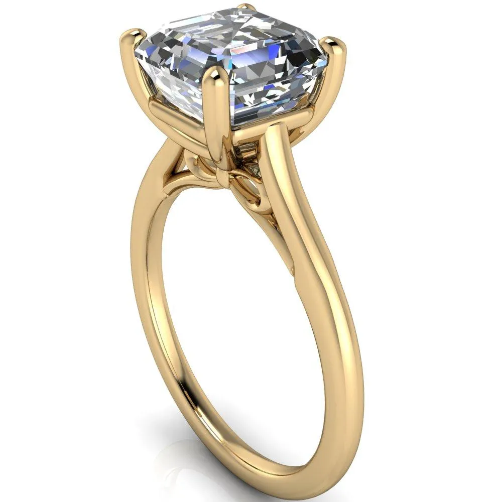 Willie Asscher Moissanite Bow Under Cathedral Engagement Ring