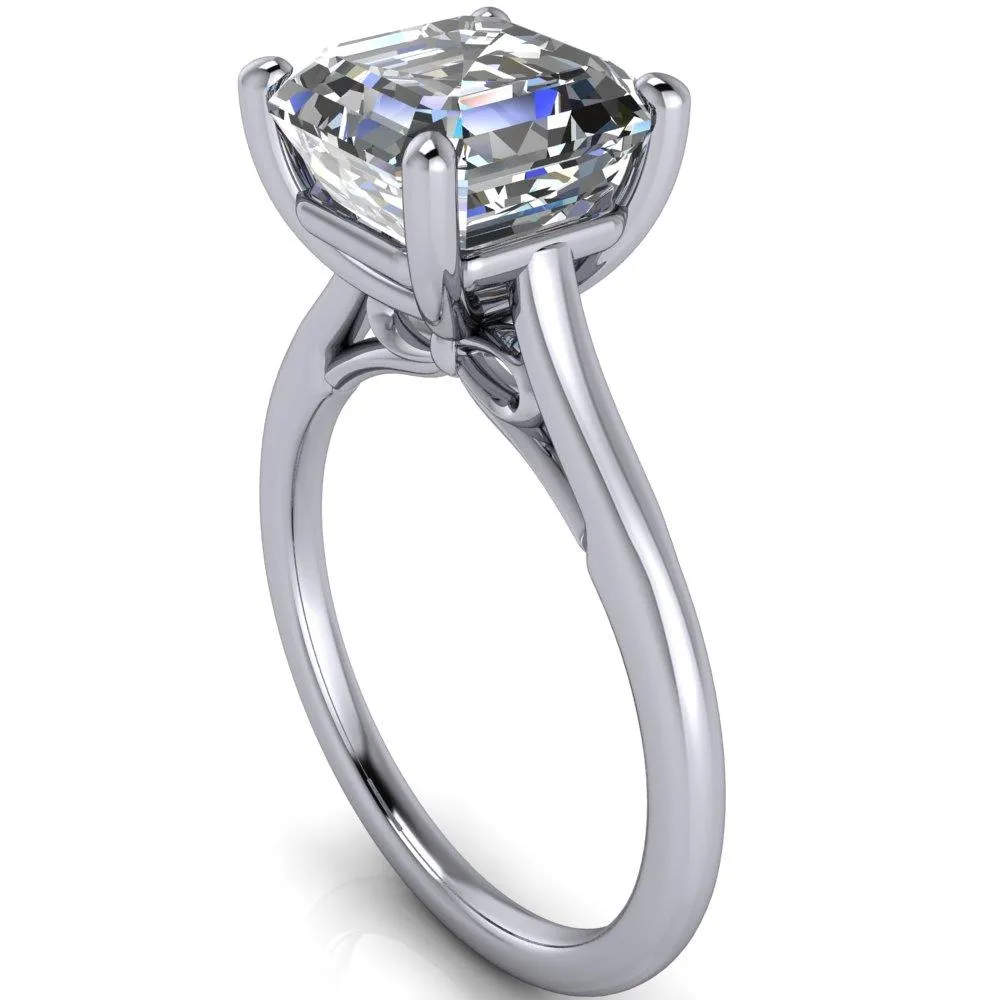 Willie Asscher Moissanite Bow Under Cathedral Engagement Ring